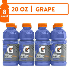 Gatorade Fierce Thirst Quencher, Grape, 20 fl oz, 8 Count Bottles