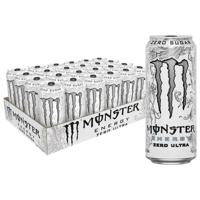 (24 Cans) Monster Zero Ultra Energy, Sugar Free Energy Drink, 16 fl oz