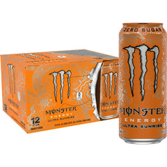 Monster Ultra Sunrise, Sugar Free Energy Drink, 16 fl oz, 12 Pack