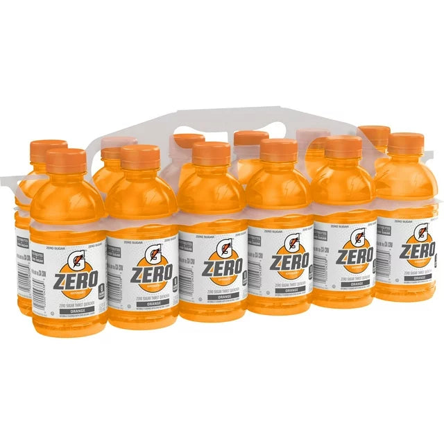 Gatorade Zero Thirst Quencher, Orange, 12 fl oz, 12 Count Bottles