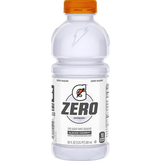 Gatorade Zero Thirst Quencher, Glacier Cherry, 20 fl oz, 8 Count Bottles