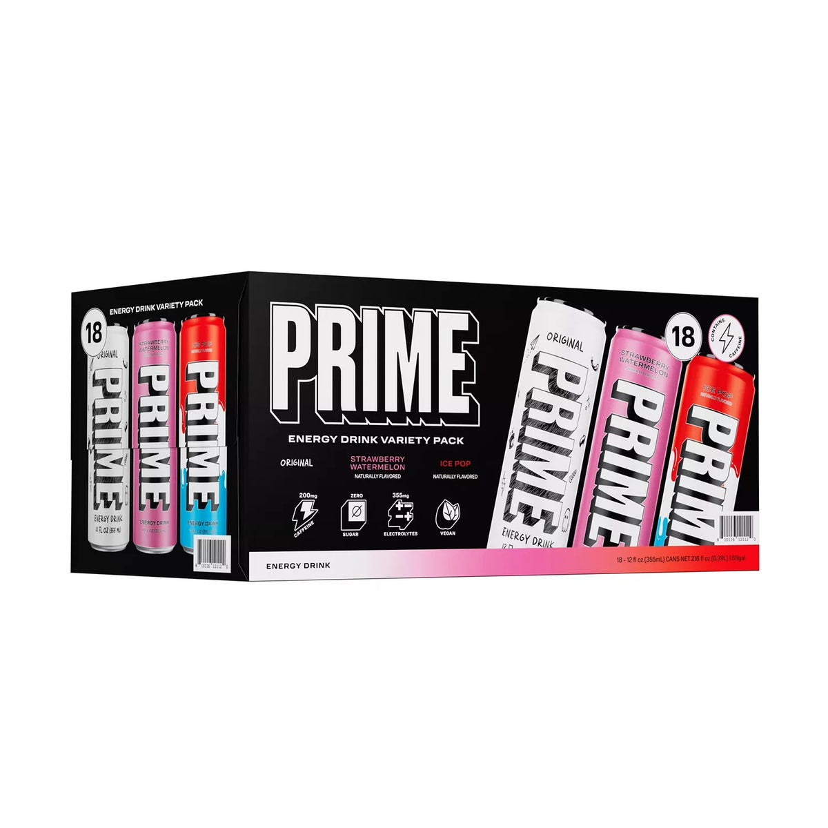 PRIME Energy Drink Variety Pack, 12 Fluid Ounce (Pack of 18)
