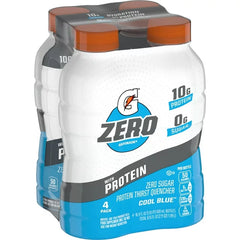 Gatorade Zero Sugar with Protein Sports Drink, Cool Blue, 16.9 oz, 4 Pack